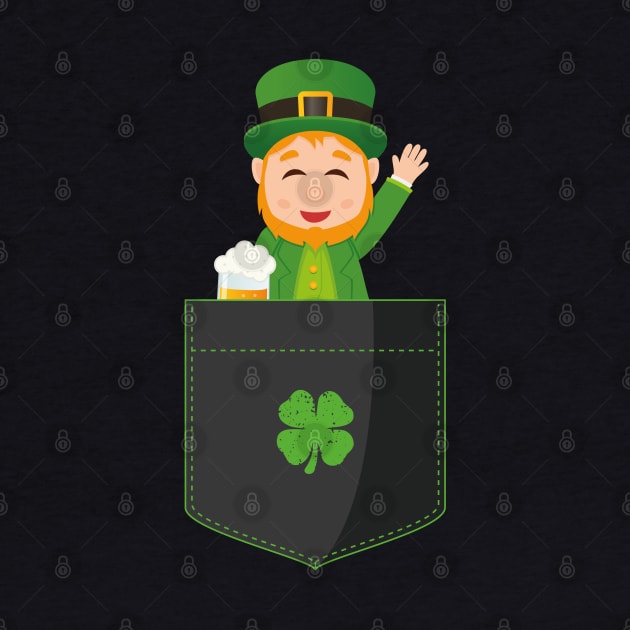 Pocket Leprechaun Funny St Patricks Day by trendingoriginals